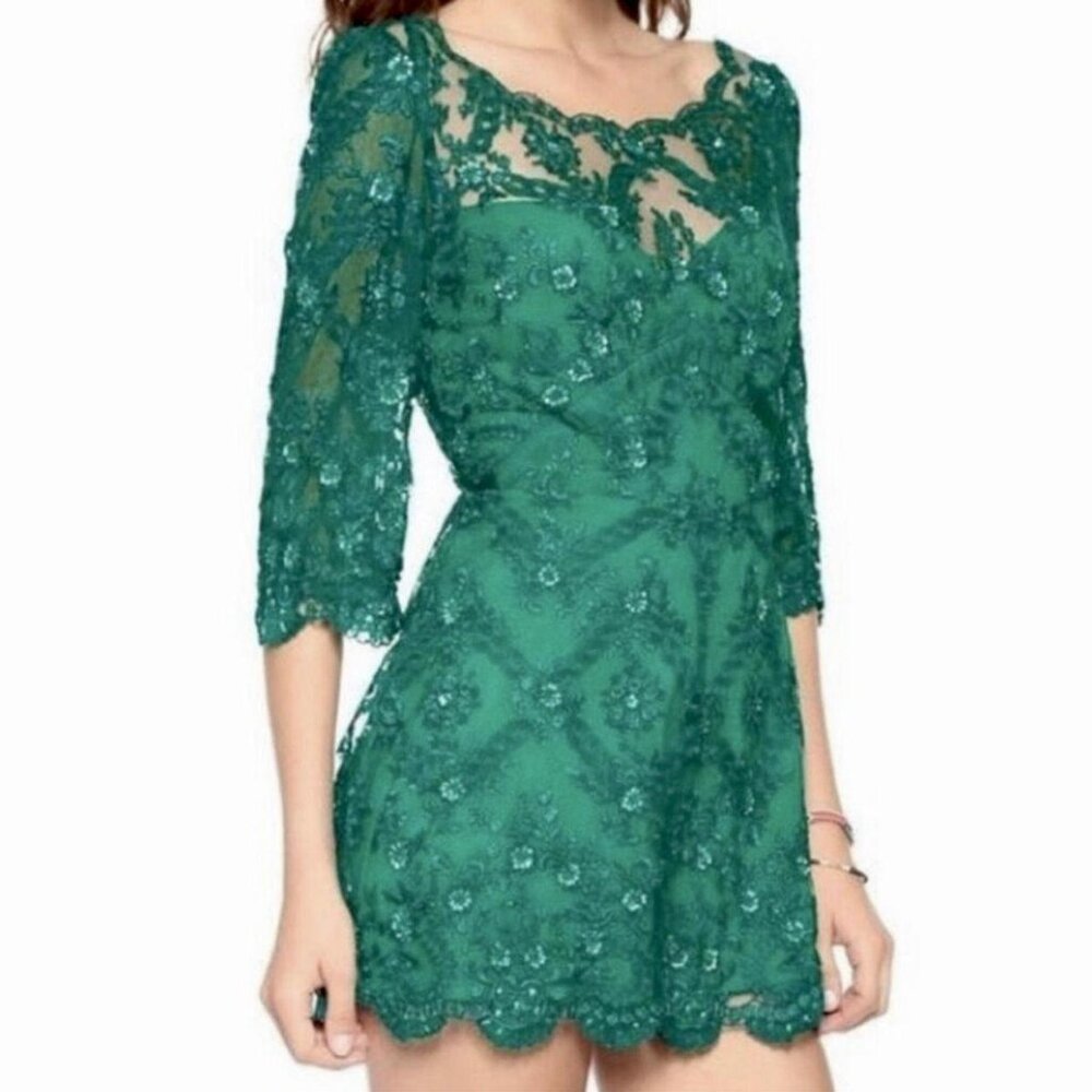 Free People Women's Green Playsuit-romper